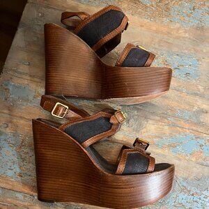 EUC Tory Burch 5” Wedge Sandals, SZ 8